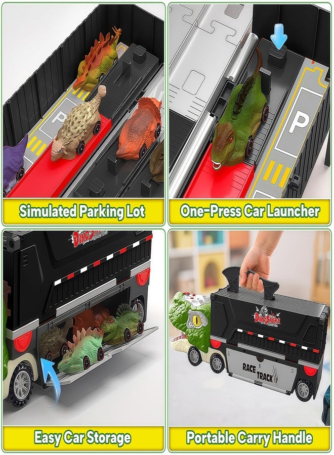 Gloween Dinosaur Toys for Kids 3-5, Dinosaur Truck with 8 Small Dinosaur Cars, Birthday Gifts Toys for 3 4 5+ Year Old Boy, Transport Carrier Truck for Toddlers, Great for Grandkids - Image 4